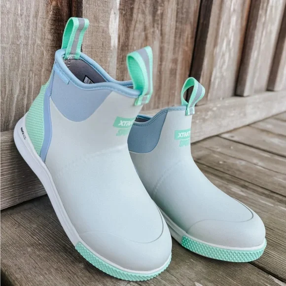 XTRATUF White and Mint Ankle Boots - Picture 1 of 8